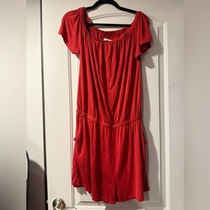 JustFab Vibrant Red Romper XL Like New